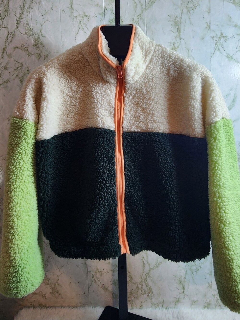 Wild Fable Sherpa Color Block Zip Jacket